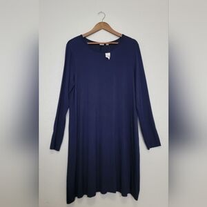 NWT GAP Blue Long Sleeve Tunic Midi Dress